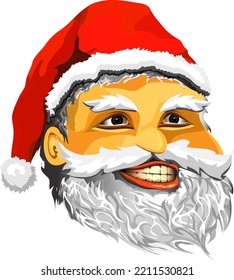 santa red hat  smilling illustration