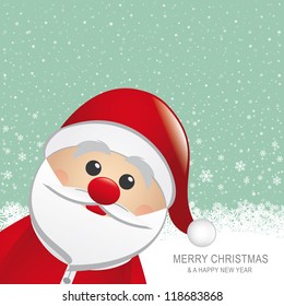 santa red hat snow snowflake snow background