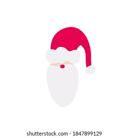 Santa with a red nose with a hat is isolated on a white background. Merry Christmas.
