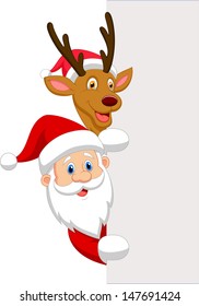 Santa and red nose reindeer