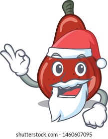 Santa red pears put into cartoon fridge