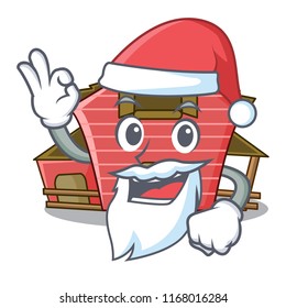 Santa red storage barn isolated on mascot