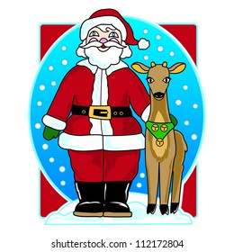santa and reindeer