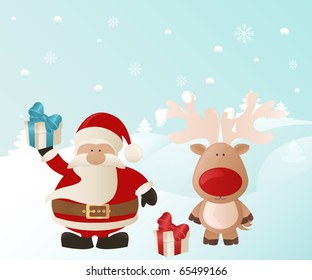 Santa and Reindeer