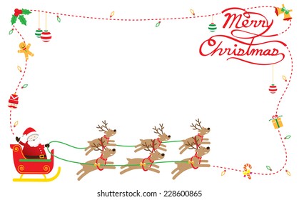 Santa, Reindeer, Border & Background