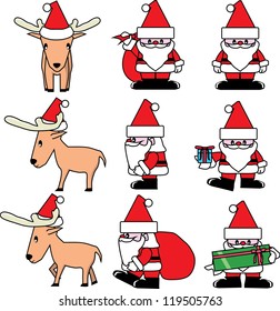 Santa and reindeer for Christmas