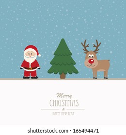 santa and reindeer merry christmas