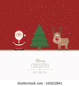 santa and reindeer merry christmas