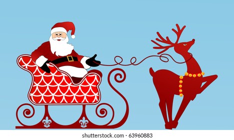 santa and reindeer sleigh