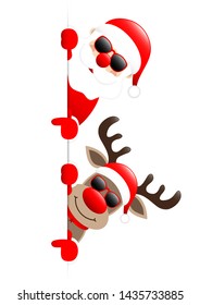 Santa And Reindeer Sunglasses Showing On Left Banner