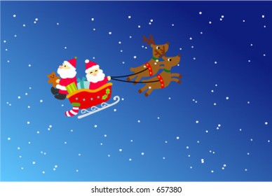 Santa and reindeer wishing you a wonderful winter holiday!