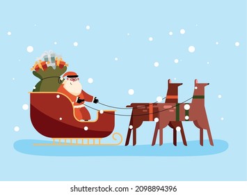 santa in reinder carriage character