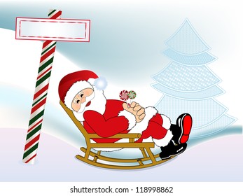 Santa resting on his rocking chair