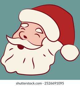 Santa in a retro cartoon colour scheme, Christmas Santa element