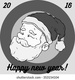 Santa retro sketch