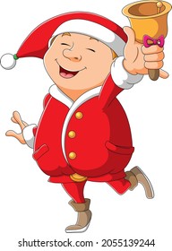 The santa is ringing the bell on xmas of illustration