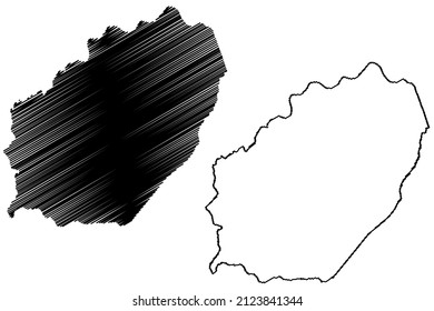 Santa Rita de Cassia municipality (Bahia state, Municipalities of Brazil, Federative Republic of Brazil) map vector illustration, scribble sketch Santa Rita de Cassia map
