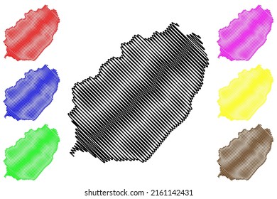 Santa Rita de Cassia municipality (Bahia state, Municipalities of Brazil, Federative Republic of Brazil) map vector illustration, scribble sketch Santa Rita de Cassia map