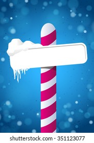 Santa Road Sign on the vertical blue background