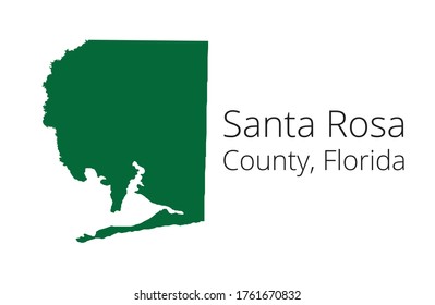 Santa Rosa County, Florida Karte räumlich exakter Vektorgrafik mit Text