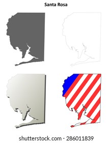Santa Rosa County (Florida) outline map set