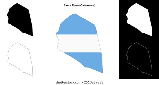 Santa Rosa department (Catamarca) outline map set