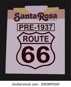 Santa Rosa route 66 on a black background