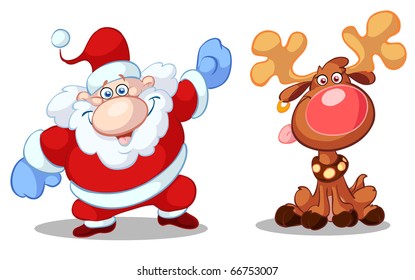 santa and rudolf having fun