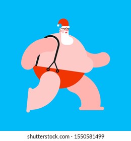 Santa is running. Christmas and New Year. vector illustration