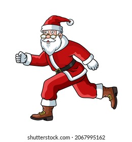 Santa is running, New Year 2022, Santa Claus is running away, 
Нappy Christmas.