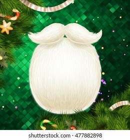 Santa s beard with Christmas decoration. EPS 10 vector file included
