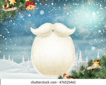 Santa s beard with Happy New Year decoration. EPS 10 vector file included