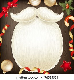 Santa s beard with Happy New Year decoration. EPS 10 vector file included