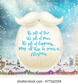 Santa s beard with Happy New Year decoration. EPS 10 vector file included
