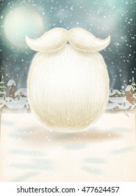 Santa s beard with Happy New Year decoration. EPS 10 vector file included