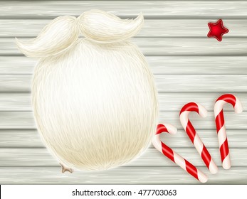 Santa s beard with Happy New Year decoration. EPS 10 vector file included