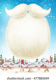 Santa s beard with Happy New Year decoration. EPS 10 vector file included