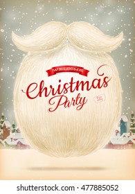 Santa s beard with Happy New Year decoration. EPS 10 vector file included
