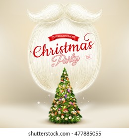 Santa s beard with Happy New Year decoration. EPS 10 vector file included