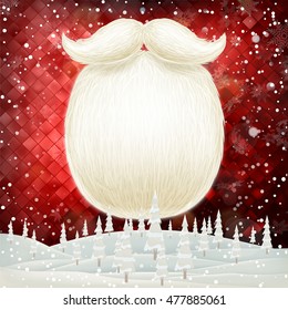 Santa s beard with Happy New Year decoration. EPS 10 vector file included