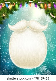 Santa s beard, Merry Christmas and Happy New Year card design. EPS 10 vector file included