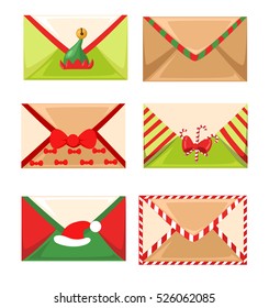 Santa s mailbox Vector illustration of a letter for Santa Claus Merry Christmas and Happy New Year. Mail wish list snow