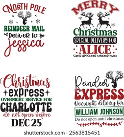 Santa Sack Design, Santa Sack Gift Bag Designs, Christmas Design Template