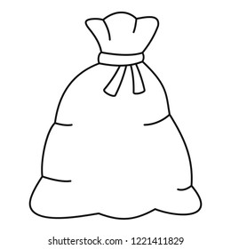 Santa sack icon. Outline santa sack vector icon for web design isolated on white background