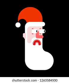 Santa scare fear face. Christmas and New Year illustration 

 
