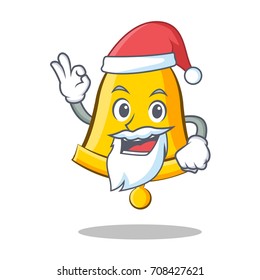 Santa school bell character cartoon