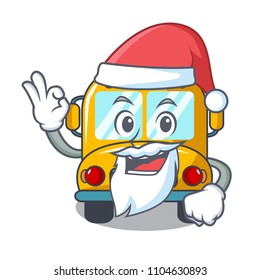 Santa school bus mascot cartoon