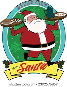 Santa serves breakfast during the holidays.