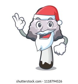 Santa shaggy mane mushroom mascot cartoon