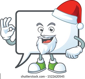 Santa shape rectangle bubble cartoon character style.